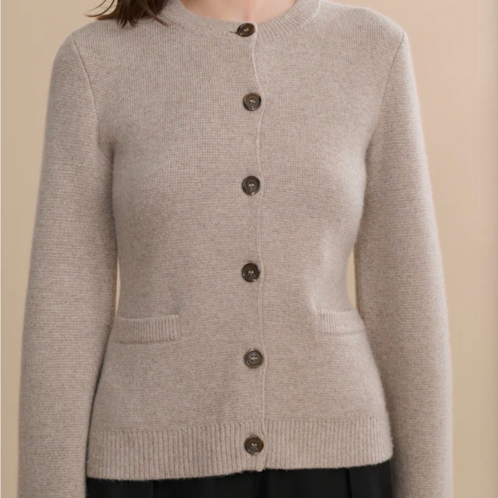 Jenni Kayne Taupe Cooper Cardigan, Size Small